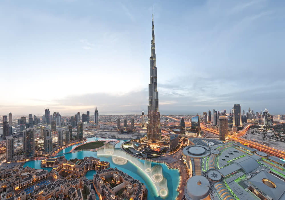 Burj Khalifa at night Downtown Dubai