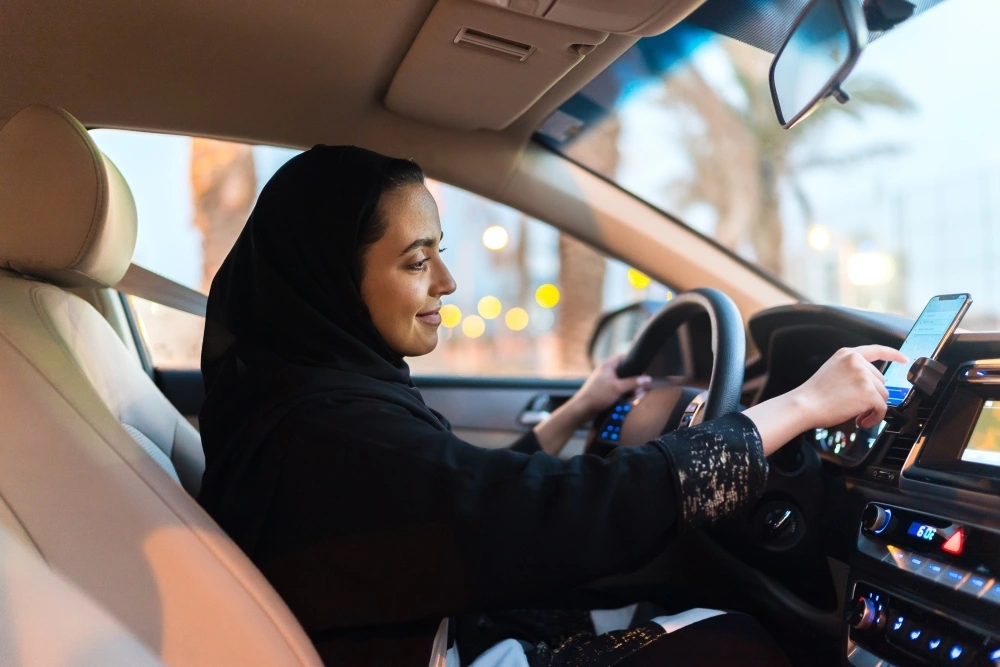 Professional female driver Dubai