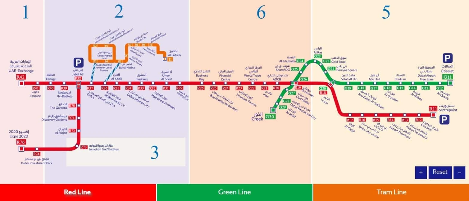 Dubai Metro line Map